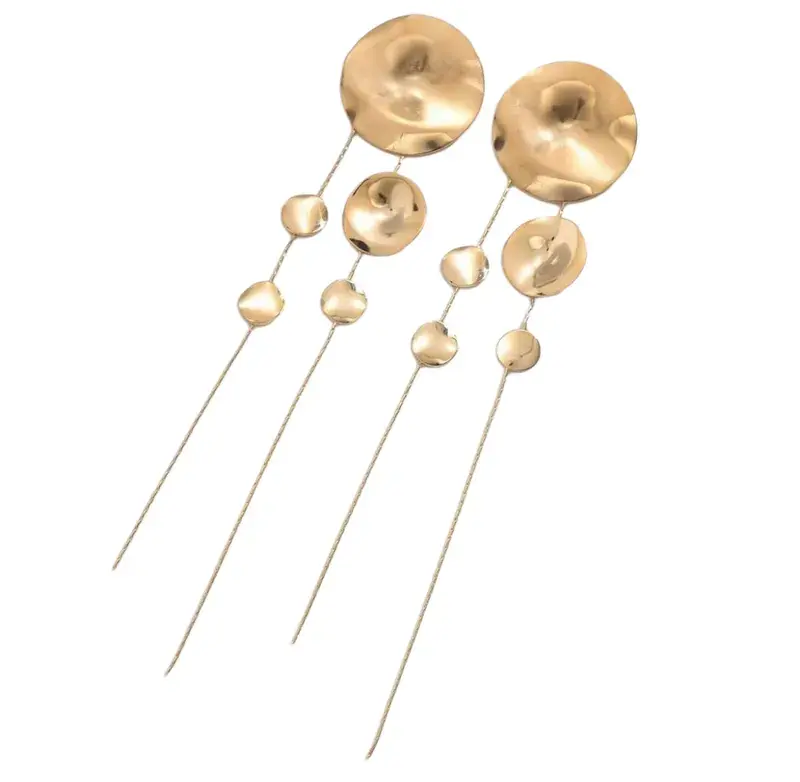 Fringe Round Drop Earrings - Minimalist European Statement Jewelry